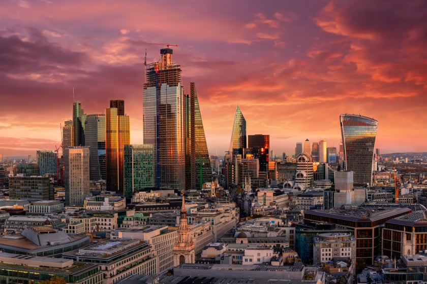 City of London during Sunset