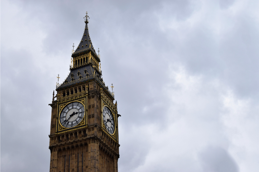 Close up of Britain's Big Ben clocktower