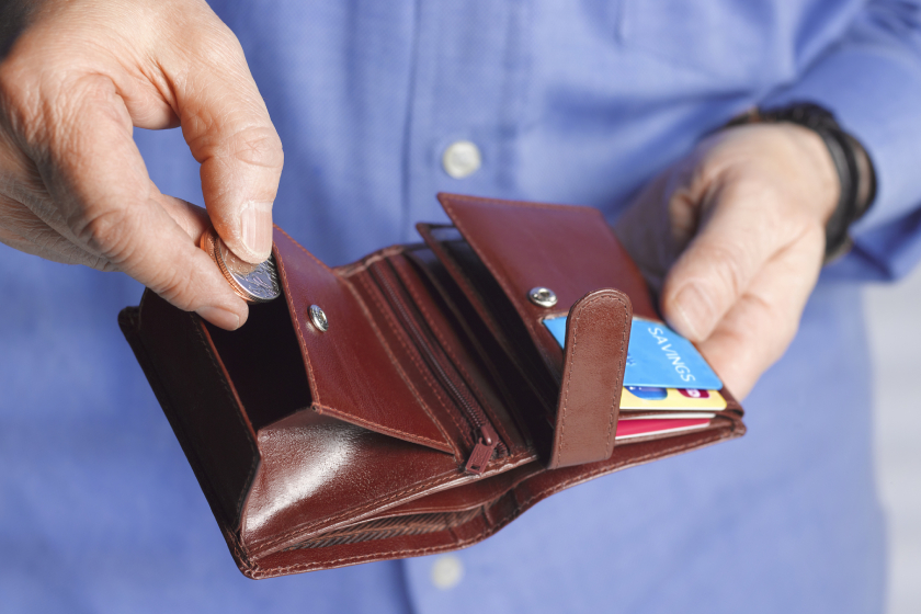 Man opening their wallet